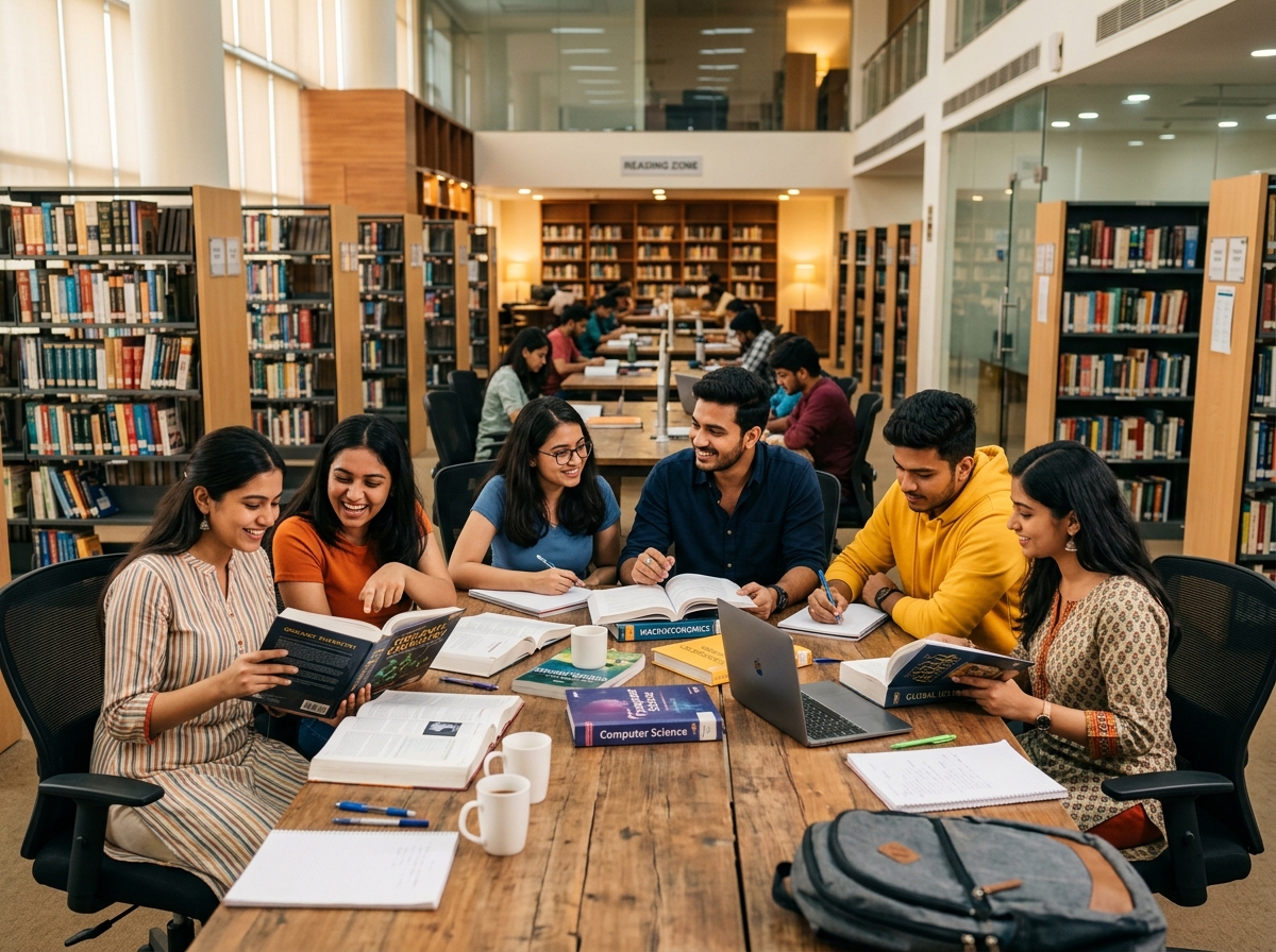 Indian Students reading AI Books — EduAiQ